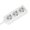 Przedłużacz 3 gniazda 1,5m typu niemieckiego bez przełącznika (3x1,0mm) Rebel biały